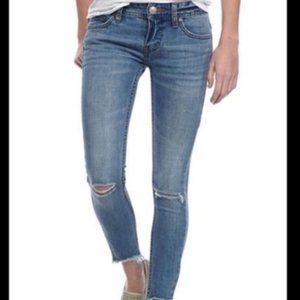 Free People Destroyed Crop Skinny Jeans